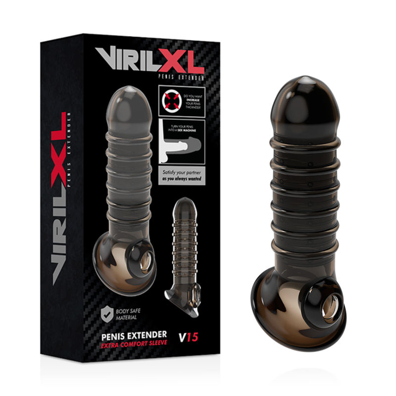 VIRILXL - V15 EXTENSIÓN DE PENE NEGRA Y FUNDA