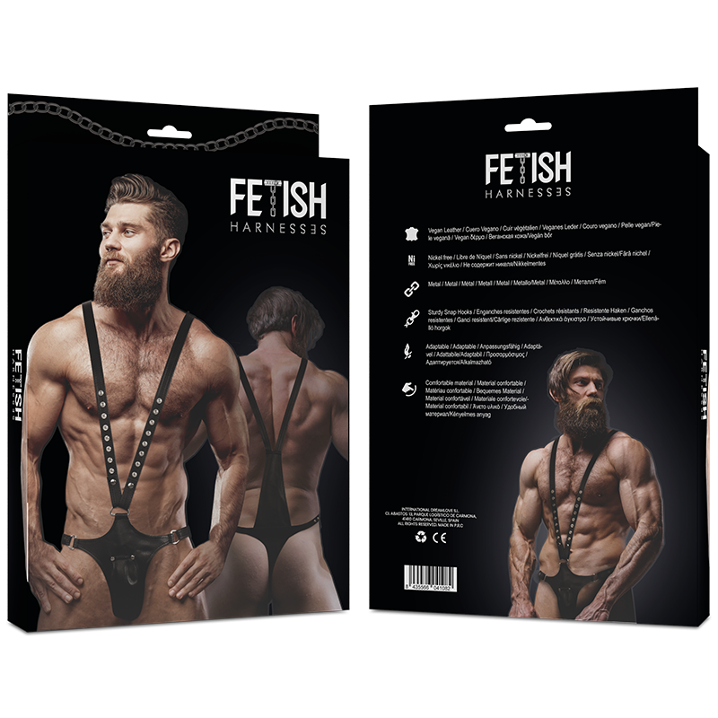 FETISH SUBMISSIVE ATTITUDE - ARREIO DE COURO ECOLÓGICO EM FORMA DE V PARA HOMENS