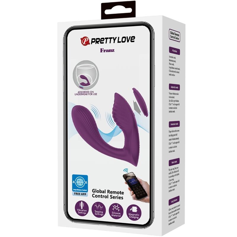PRETTY LOVE - FRANZ MASSAGER E VIBRADOR APLICATIVO GRATUITO ROXO