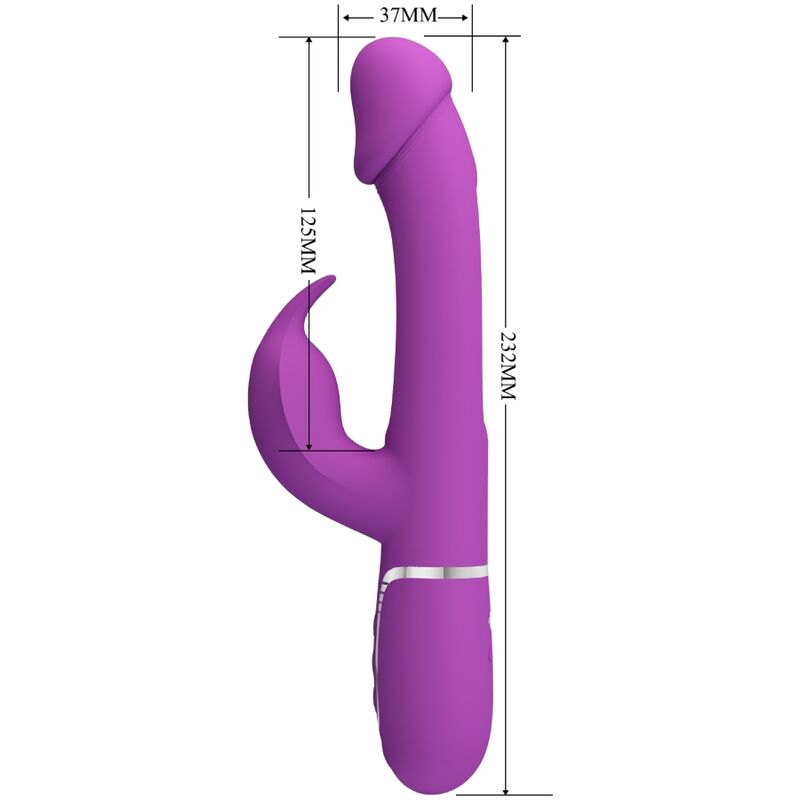 PRETTY LOVE - KAMPAS 3 EM 1 MULTIFUNCIONAL COELHO VIBRADOR ROXO