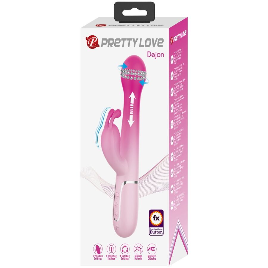 PRETTY LOVE - DEJON 3 EM 1 MULTIFUNCIONAL RABBIT VIBRADOR ROSA