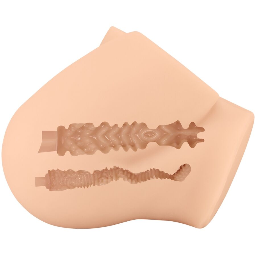 CRAZY BULL - VIBRADOR TRASEIRO ROLONDA COM VAGINA E ÂNUS REALISTAS NATURAIS